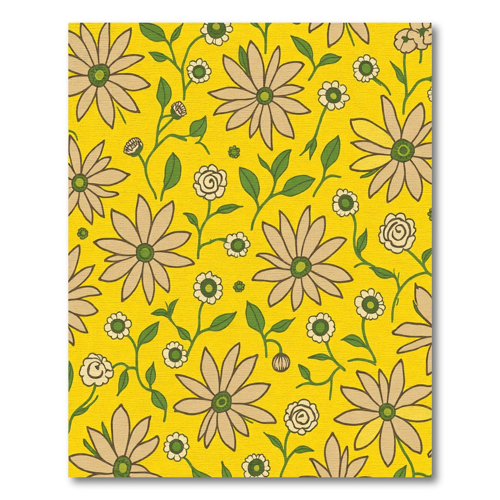 Retro Yellow Daisy Garden Rug
