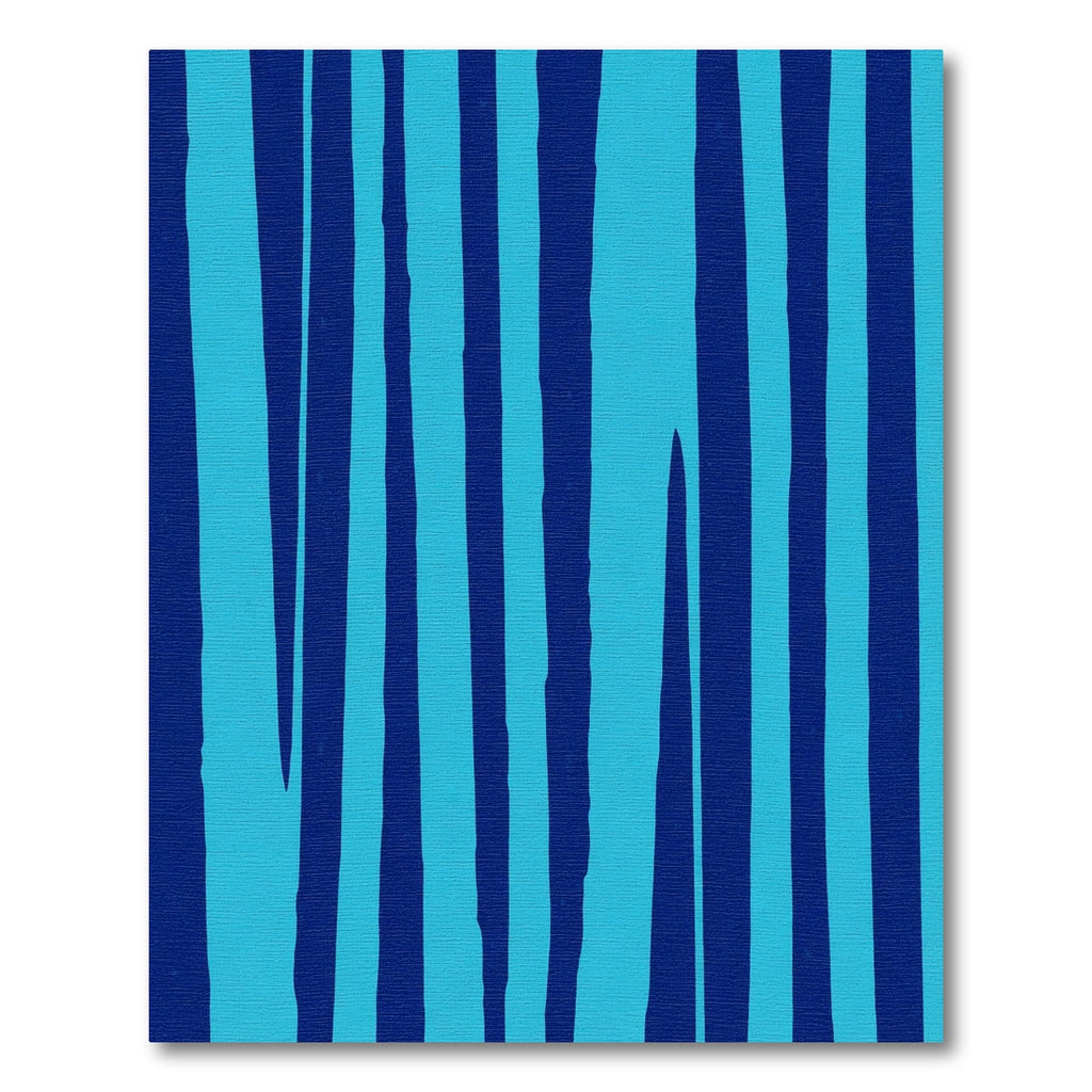 Deep Blue Aqua Vertical Stripes Rug