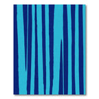Deep Blue Aqua Vertical Stripes Rug