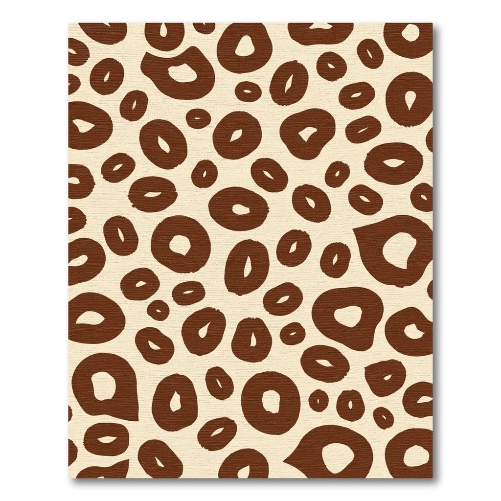Brown Cream Abstract Spotty Ovals Rug