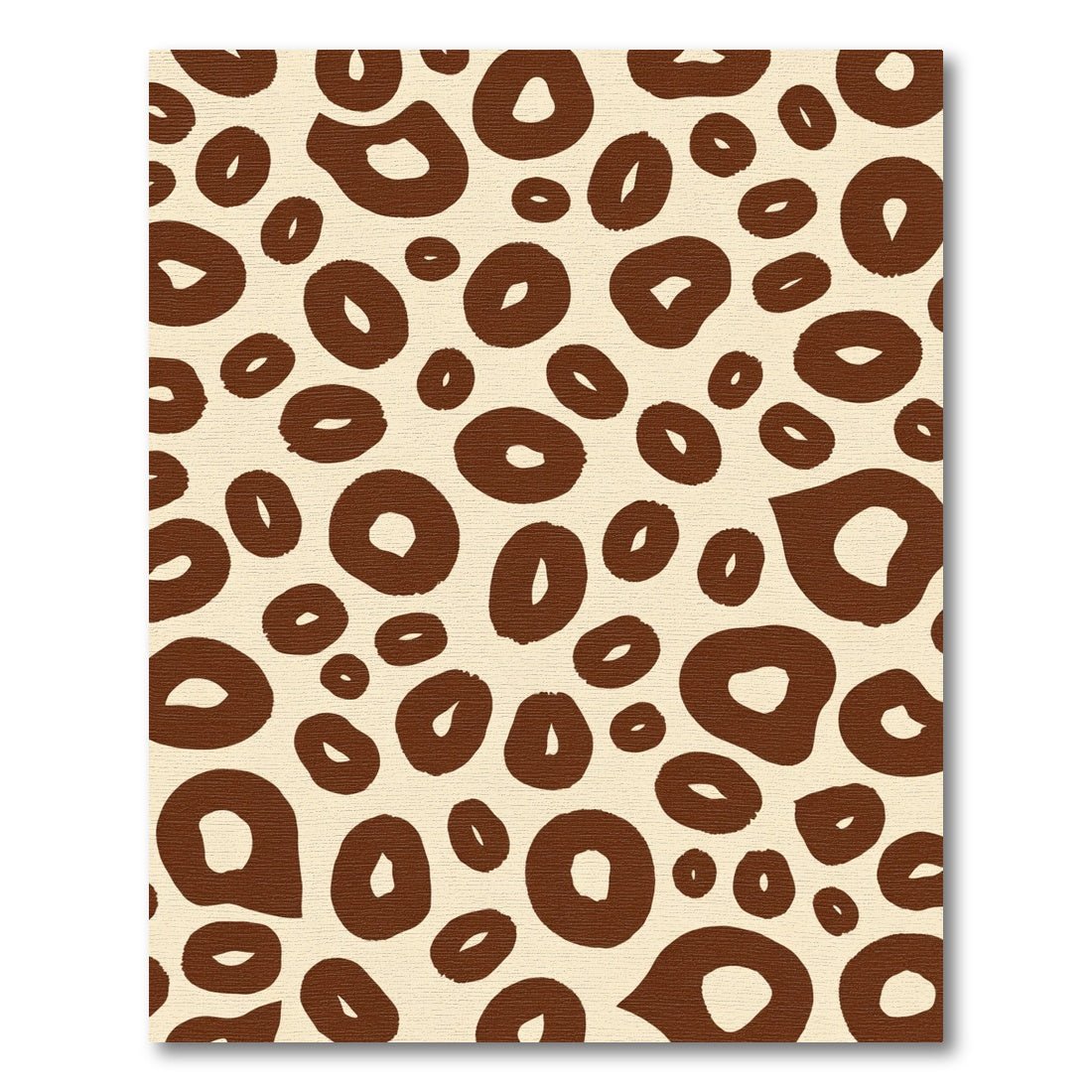 Brown Cream Abstract Spotty Ovals Rug
