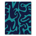 Deep Teal Abstract Organic Flow Rug