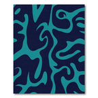 Deep Teal Abstract Organic Flow Rug