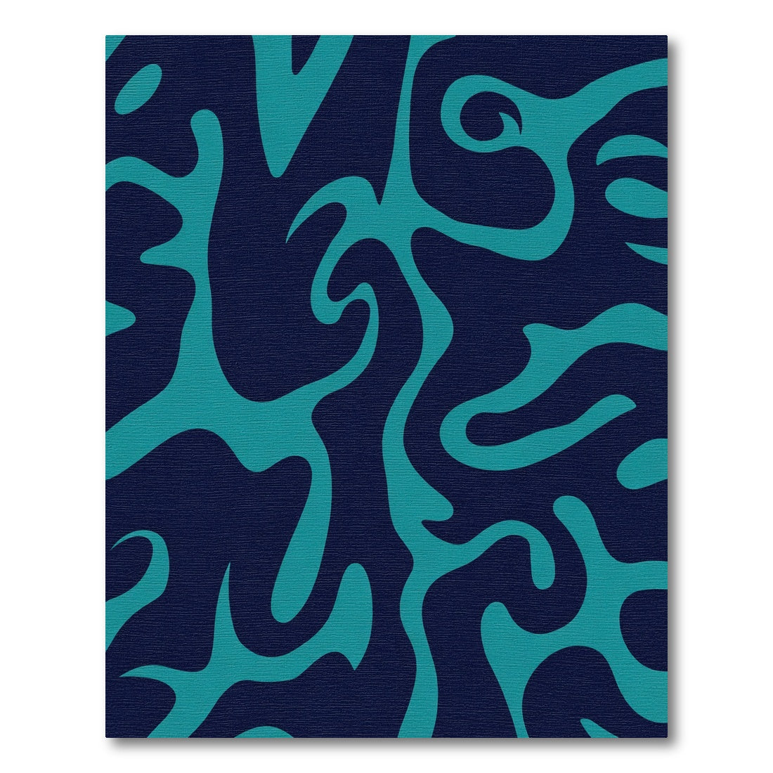 Deep Teal Abstract Organic Flow Rug