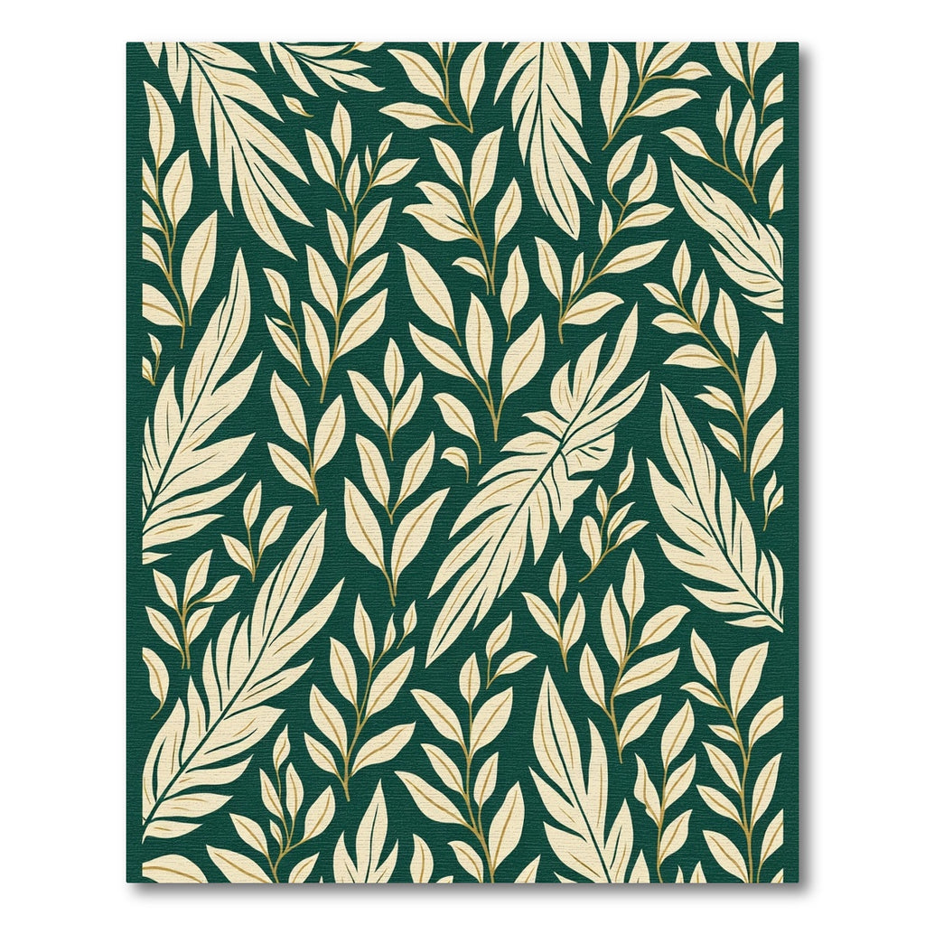 Emerald Green Botanical Leafy Vines Rug