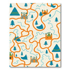 Whimsical Orange Trail Castle Forest Rug