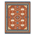 Crimson Cream Indigo Medallion Arabesque Rug