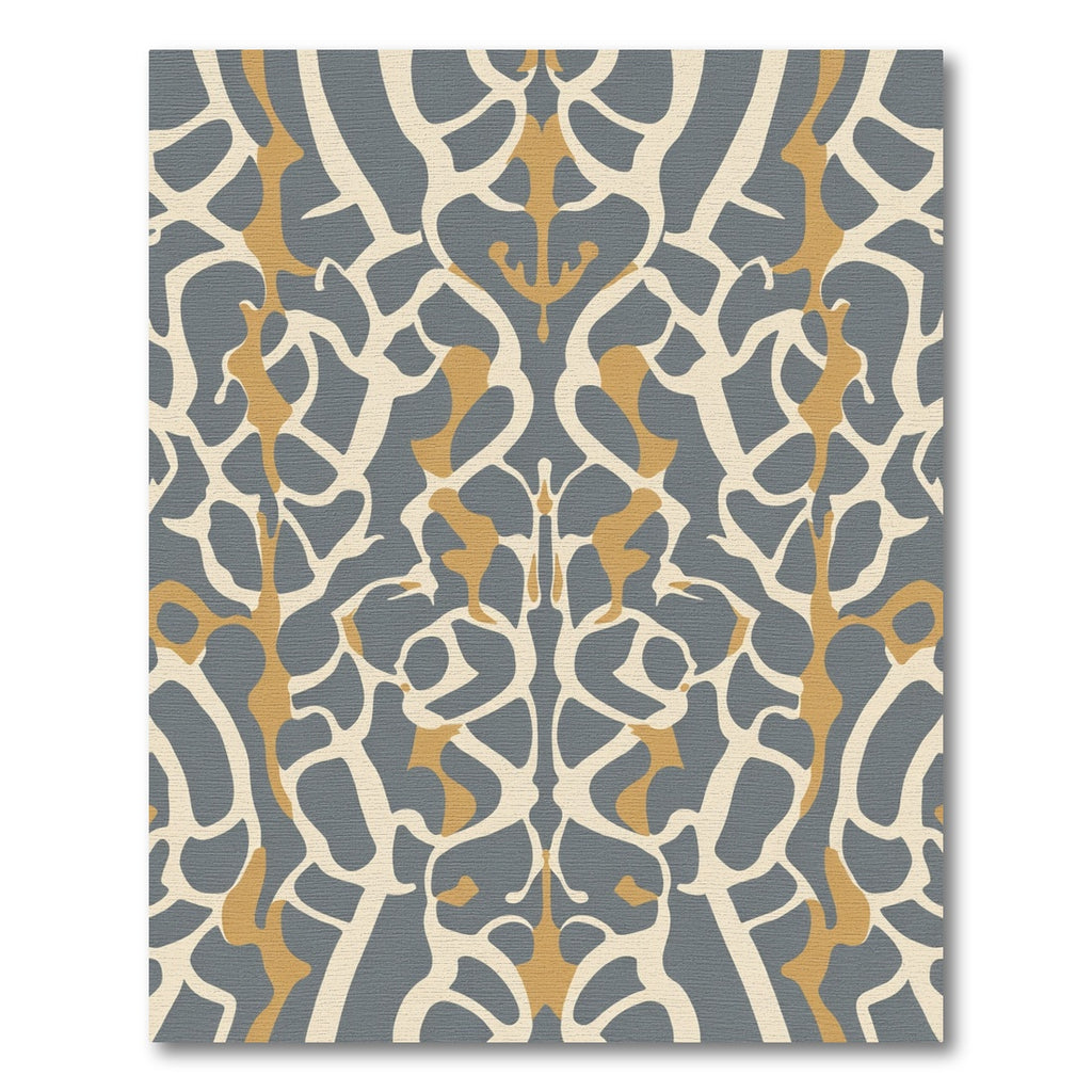 Gray Ochre Curvilinear Organic Symmetry Rug