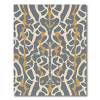 Gray Ochre Curvilinear Organic Symmetry Rug