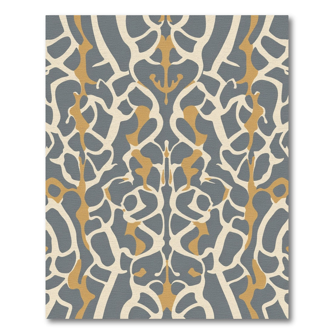 Gray Ochre Curvilinear Organic Symmetry Rug