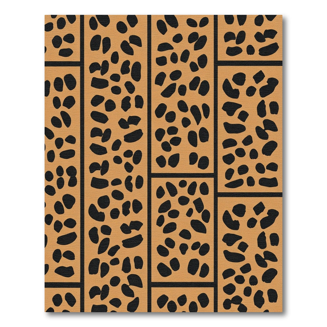 Orange Black Spot Grid Rug