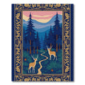 Enchanted Forest Deer Woodland Scene Rug