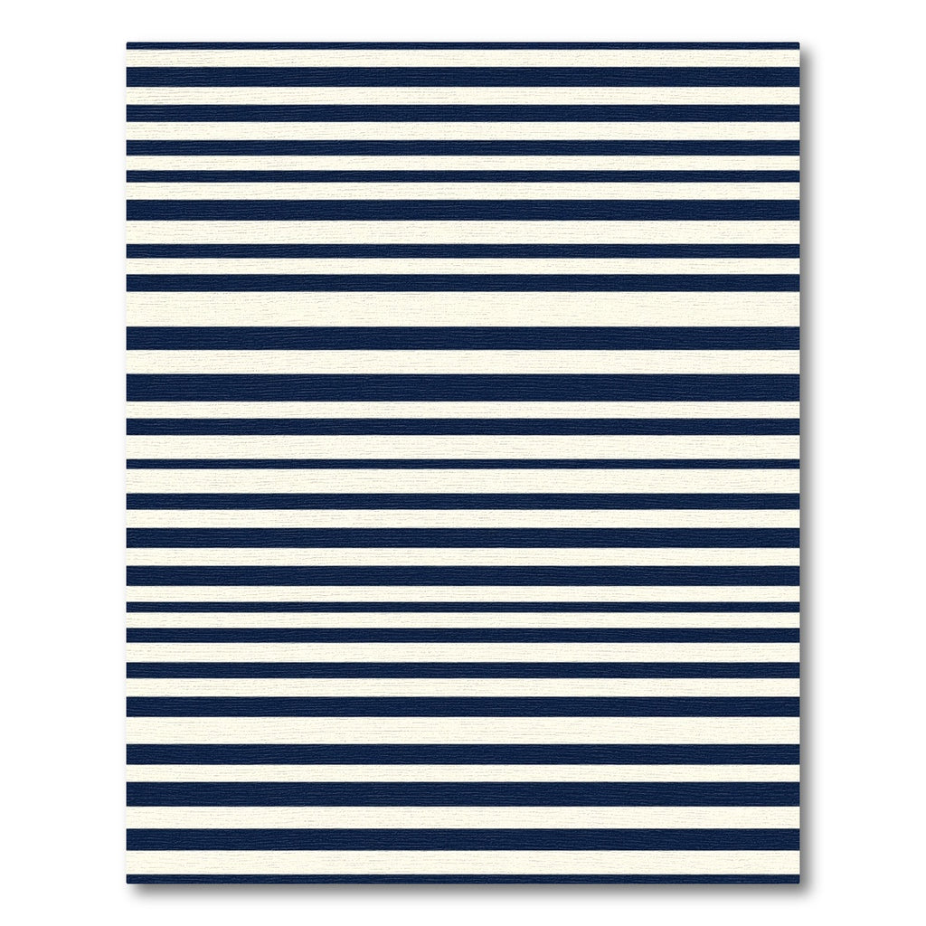 Classic Navy Ivory Horizontal Stripes Rug