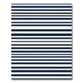 Classic Navy Ivory Horizontal Stripes Rug