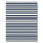 Classic Navy Ivory Horizontal Stripes Rug