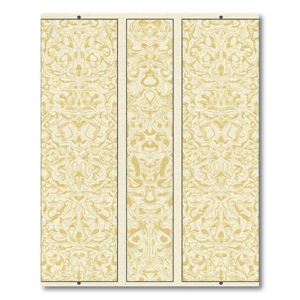 Golden Cream Watercolor Floral Arch Rug