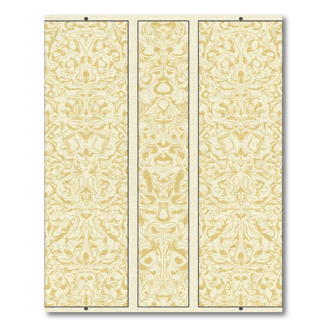Golden Cream Watercolor Floral Arch Rug