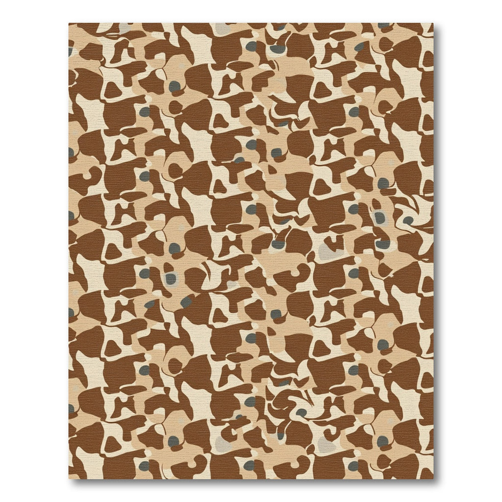 Earthy Brown Camouflage Abstract Shapes Rug