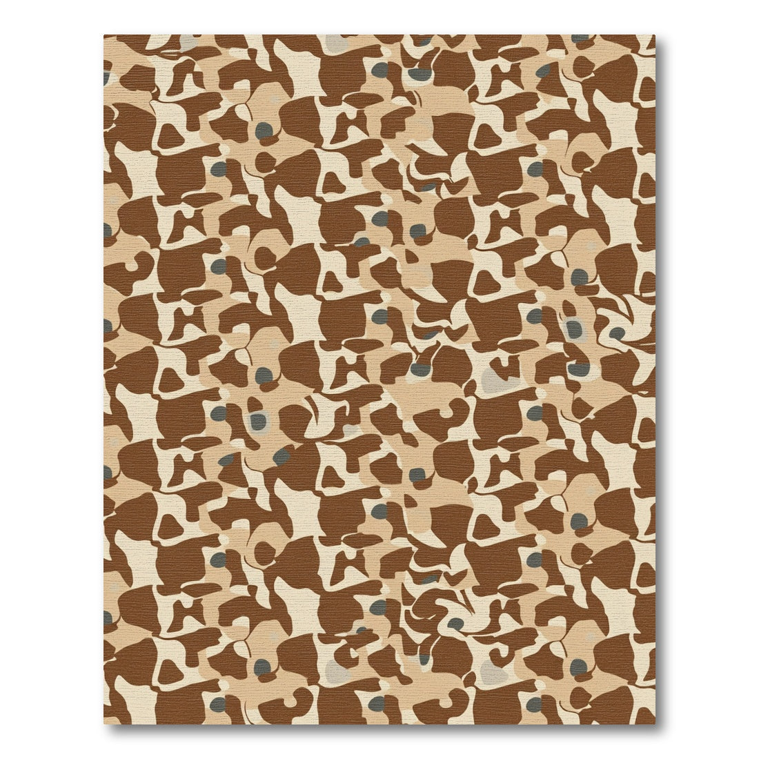 Earthy Brown Camouflage Abstract Shapes Rug