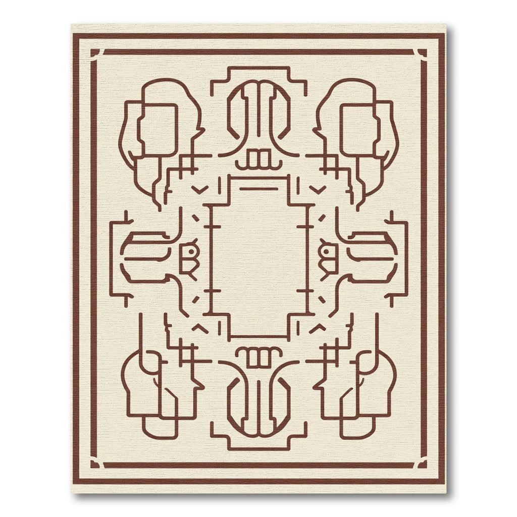 Brown Geometric Abstract Line Rug
