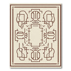 Brown Geometric Abstract Line Rug