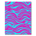 Vibrant Pink Blue Wavy Stripes Rug