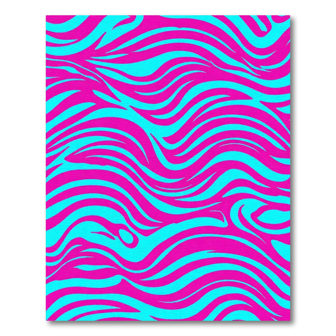 Vibrant Pink Blue Wavy Stripes Rug