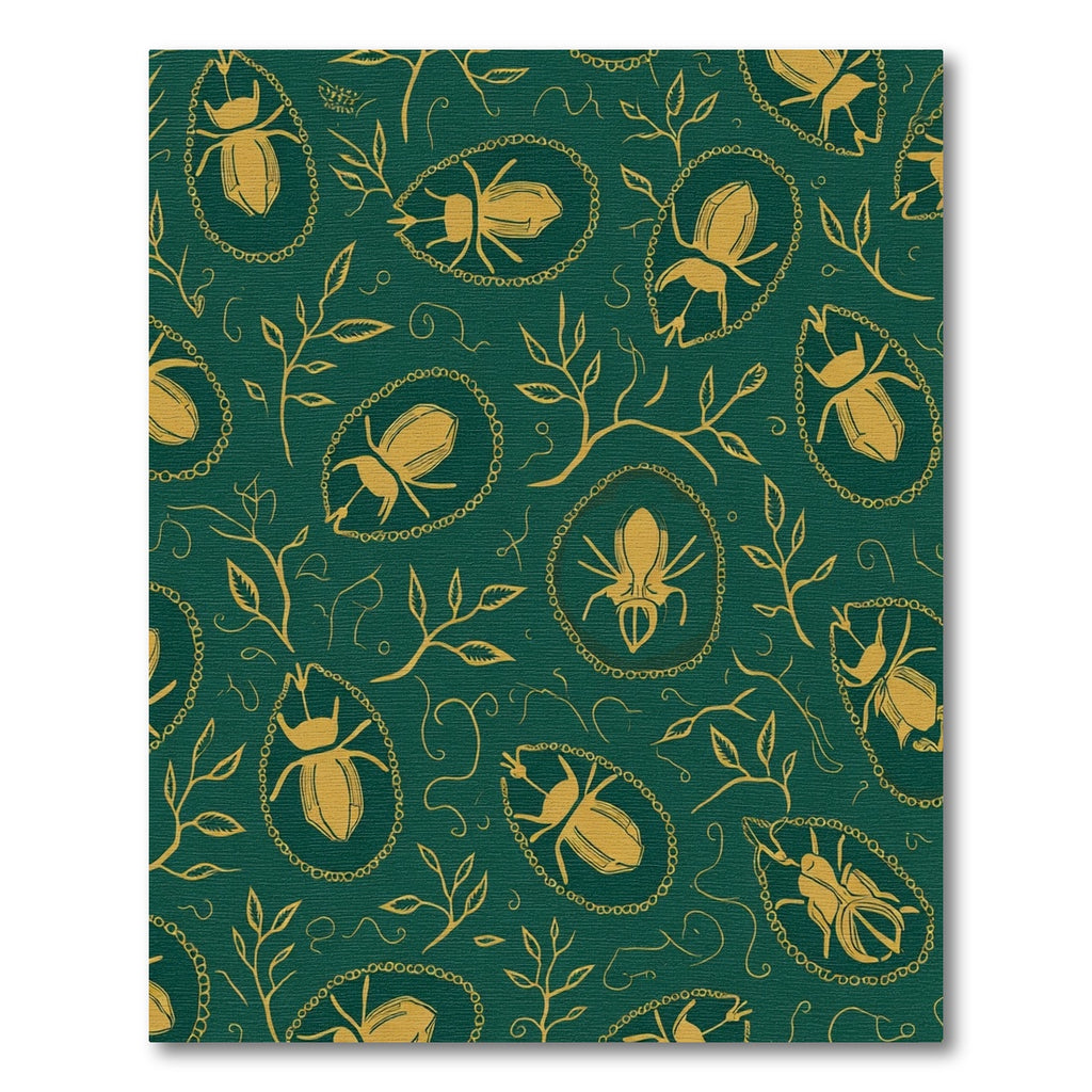 Emerald Gold Scarab Vine Rug