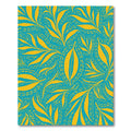 Turquoise Yellow Abstract Leaf Branches Rug