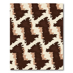 Brown Abstract Camouflage Block Rug