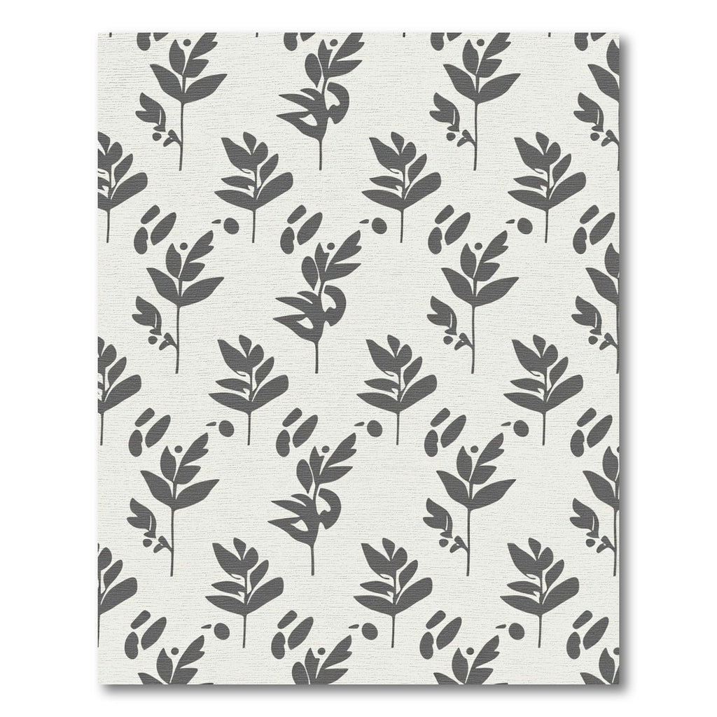 Gray Leafy Branch Abstract Composition Rug