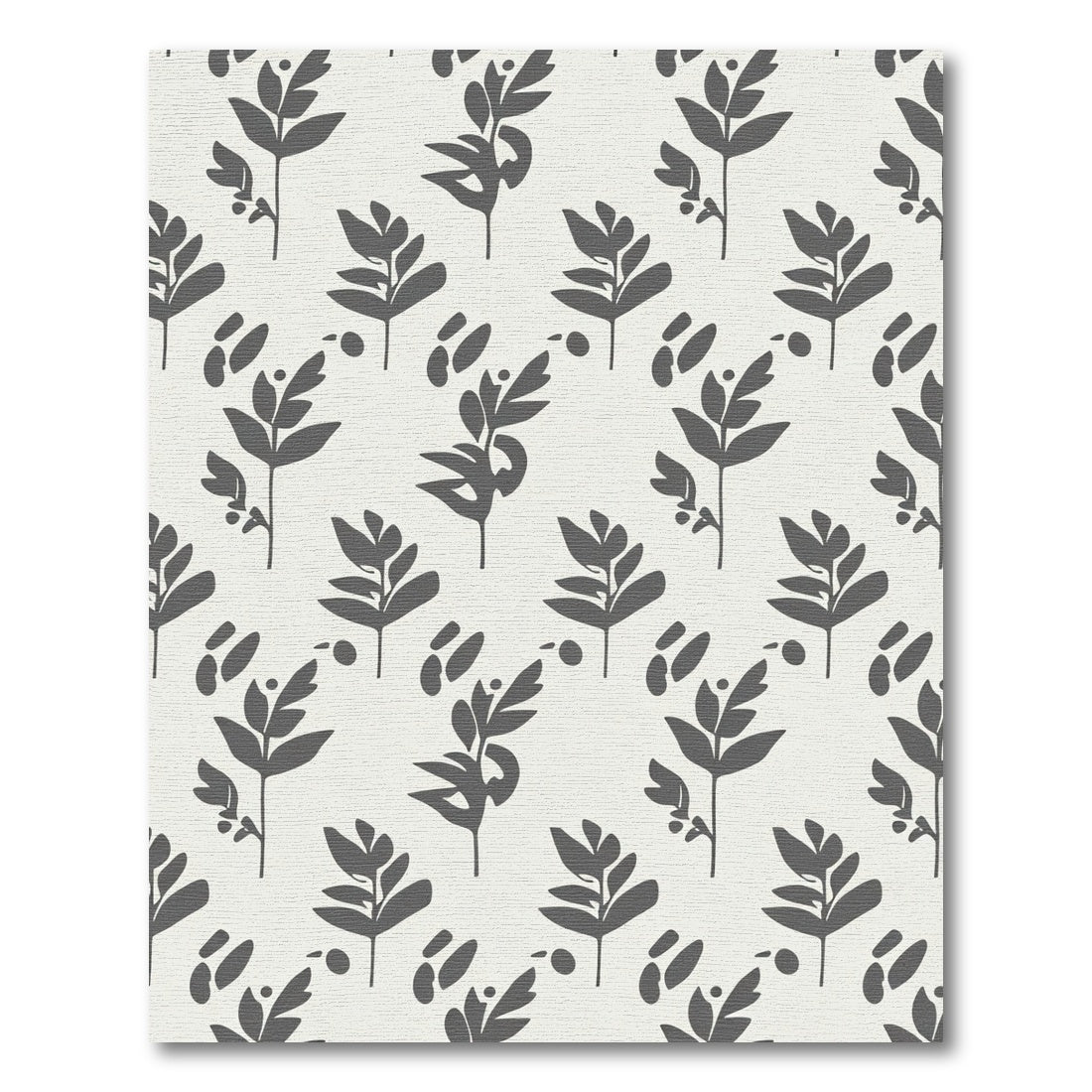 Gray Leafy Branch Abstract Composition Rug