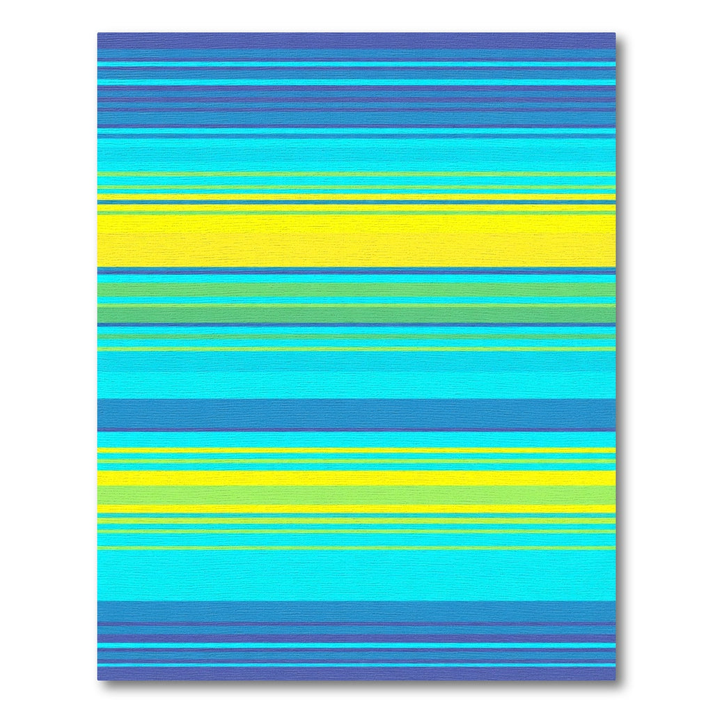 Coastal Stripe Aqua Yellow Blue Rug
