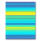 Coastal Stripe Aqua Yellow Blue Rug