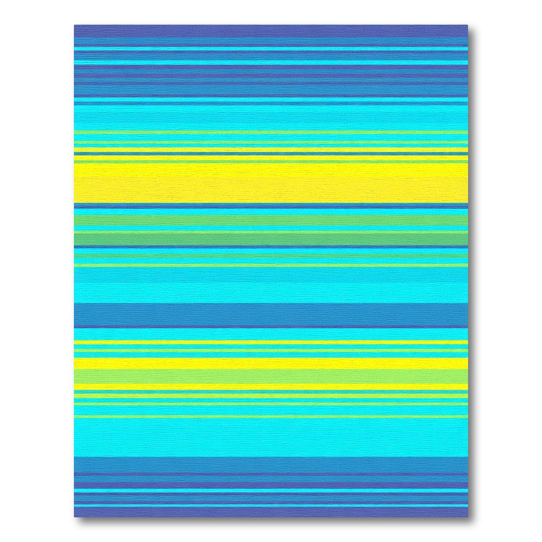Coastal Stripe Aqua Yellow Blue Rug