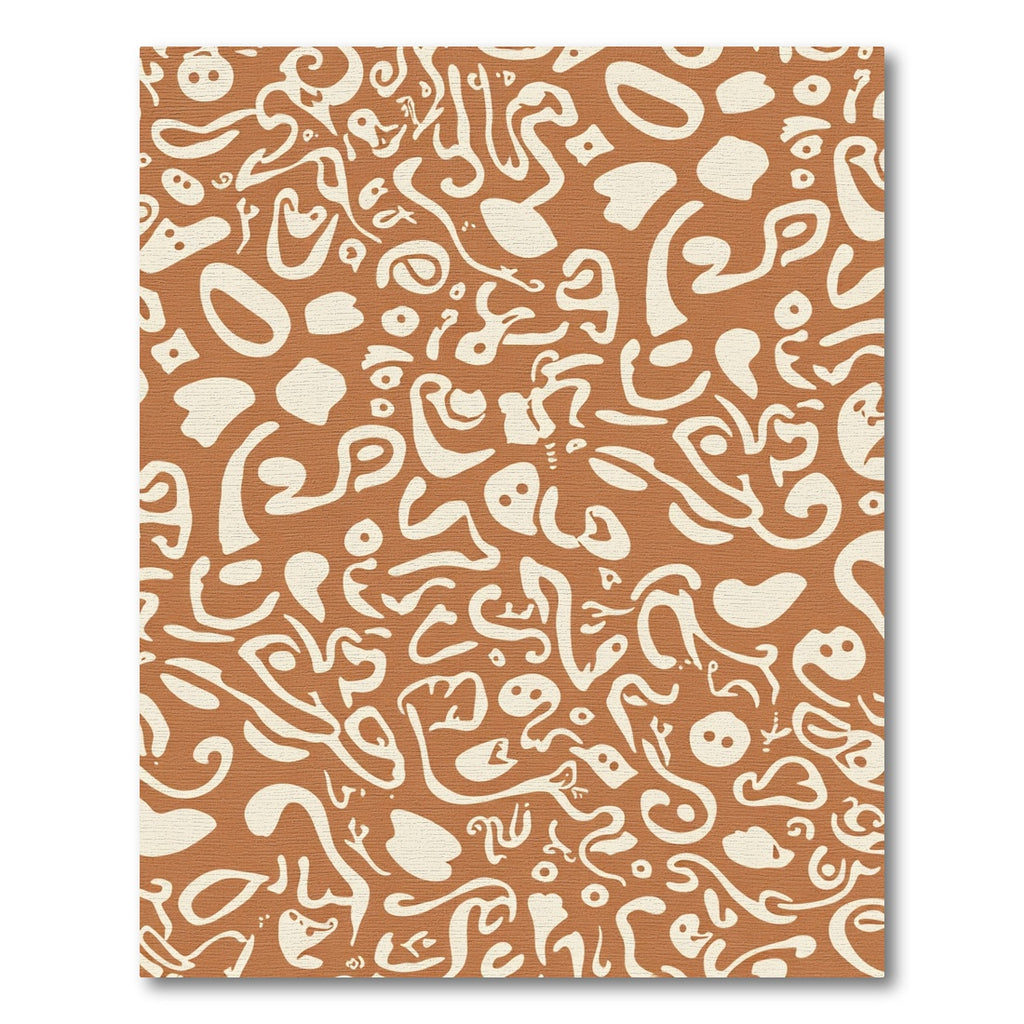 Earthy Brown Abstract Organic Shapes Rug