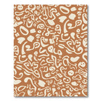 Earthy Brown Abstract Organic Shapes Rug