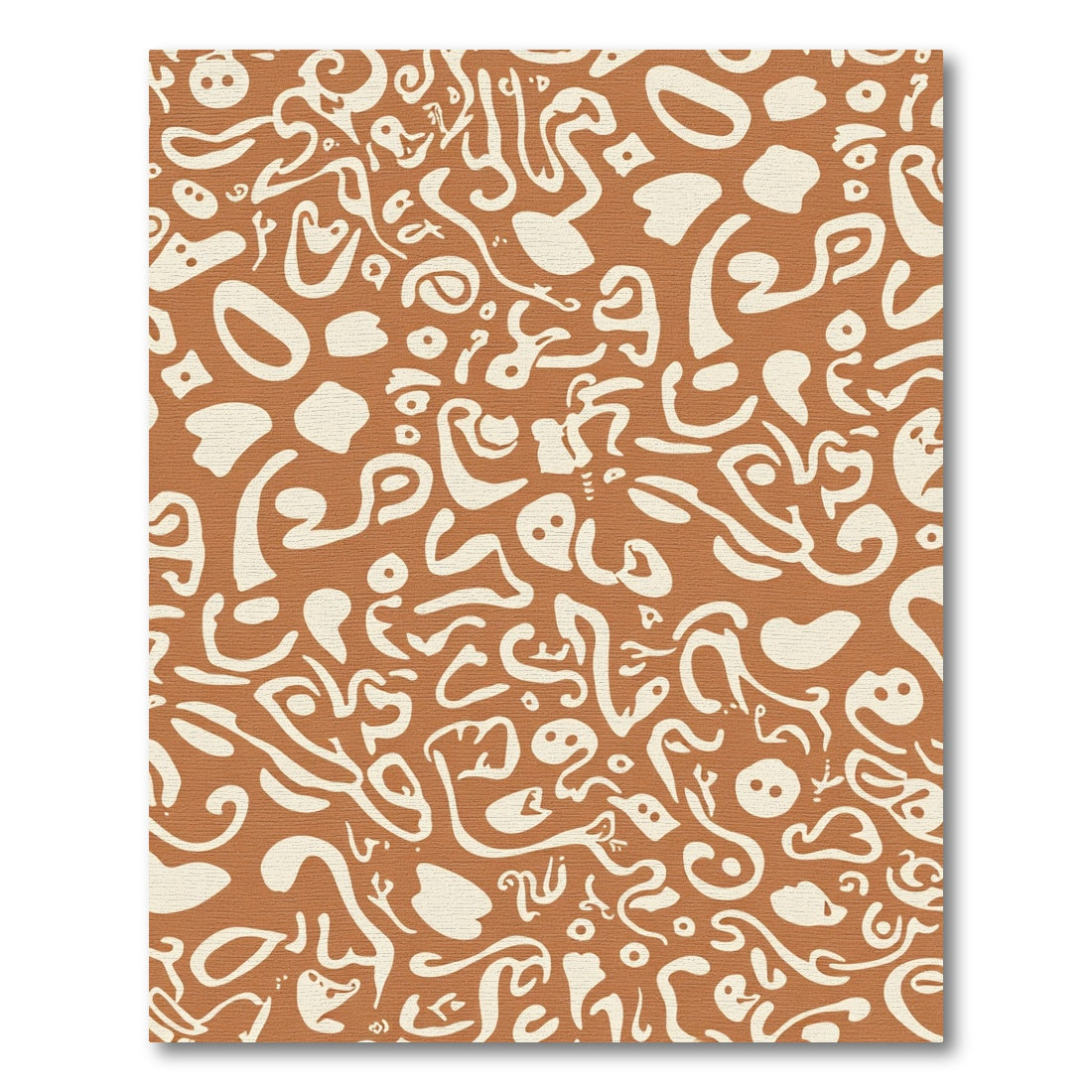 Earthy Brown Abstract Organic Shapes Rug