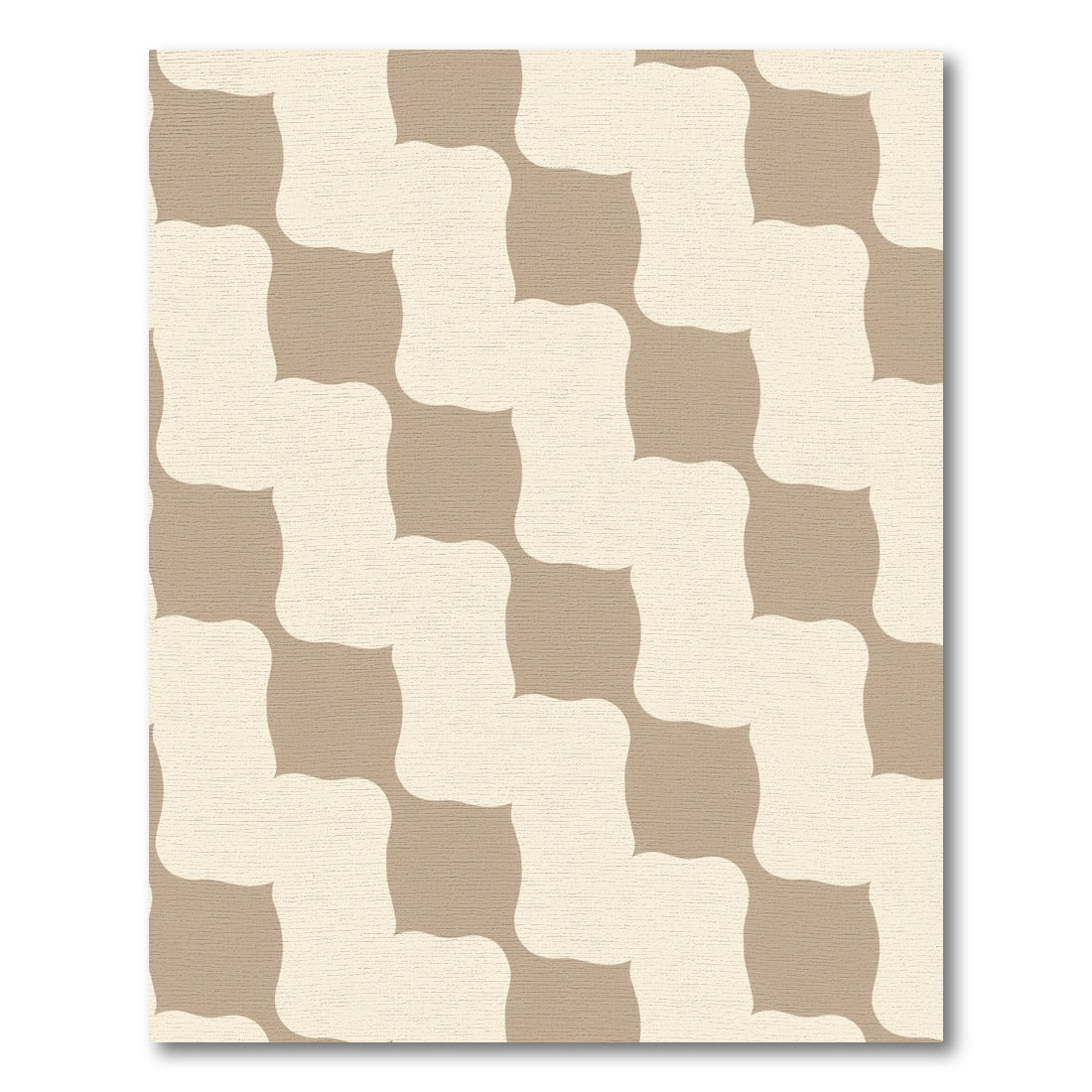 Sandy Beige Interlocking Squares Rug