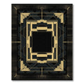 Retro Gold Black Geometric Layered Frame Rug