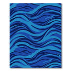 Abstract Blue Wave Stripe Rug