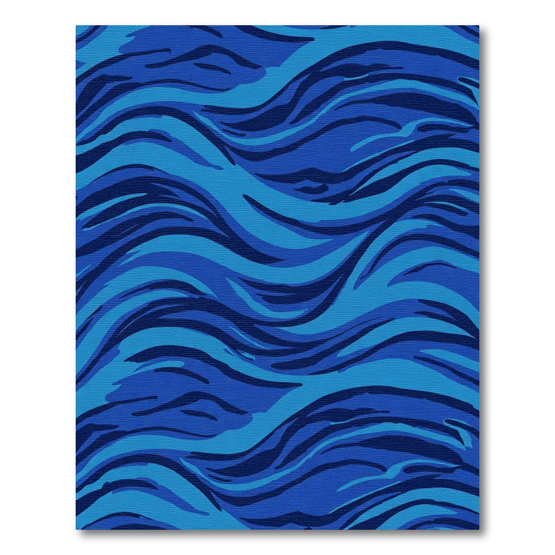Abstract Blue Wave Stripe Rug