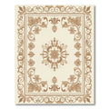 Traditional Sepia Floral Medallion Border Rug