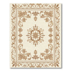 Traditional Sepia Floral Medallion Border Rug