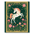 Whimsical Unicorn Floral Garden Art Rug