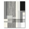 Monochrome Geometric Stripe Overlay Rug
