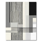 Monochrome Geometric Stripe Overlay Rug
