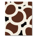 Deep Brown Cream Abstract Circles Rug