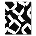 Monochrome Abstract Interlocking Shapes Rug