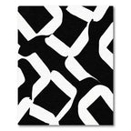 Monochrome Abstract Interlocking Shapes Rug